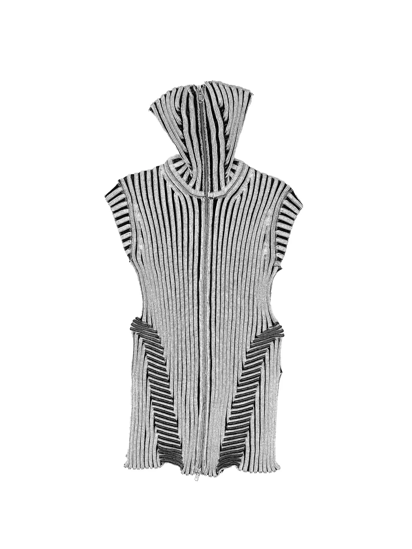 Multi Neo Knit Zip Top